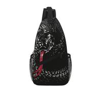 Borsa a tracolla per donna e uomo, tracolla reversibile, zaino da viaggio, escursionismo, ciclismo, arrampicata all'aperto, motivi personalizzati, serpente cobra nero cool