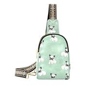 Borsa a tracolla per donna robusta borsa a tracolla per cani bianchi carini cartoni animati alla moda per il viaggio, Cane bianco carino cartone animato