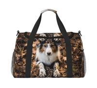 Borsa a tracolla per donne e uomini con impronte di zampe di cane e ossa di cane, borsa a tracolla per yoga, viaggi, must have, nero, Taglia unica