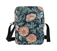 Borsa a tracolla per donne uomini borsa a tracolla da donna borsa a tracolla borse da donna borsa a tracolla tracolla regolabile per viaggi William Morris fiore pesca blu scuro