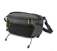Borsa a tracolla per esterni, 26 x 13 x 7 cm, impermeabile, multifunzione, grande capacità, materiale leggero resistente all'usura, per campeggio, escursionismo, sport (nero)