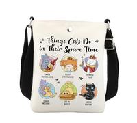 Borsa a tracolla per gatti divertente regali per amanti dei gatti cose che i gatti fanno nel loro tempo libero tracolla regolabile borsa a tracolla