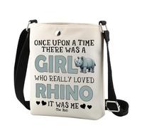 Borsa a tracolla per gli amanti dei rinoceronti con scritta "Who Really Loved Rhino It Was Me The End", idea regalo per donne, Loved Rhino Cr Regno Unito, 0