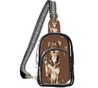 Borsa a tracolla per gli amanti del festival con tasche multiple | Tessuto in poliestere, conforme alle regole di sicurezza, nessun dolore alle spalle, cane seduto Spaniel
