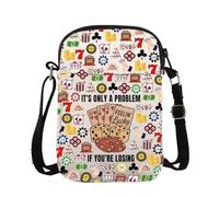 Borsa a tracolla per gli amanti del gioco d'azzardo è solo un problema se stai perdendo borsa a tracolla Borsa messenger Casino Lucky Gambling Bag, Perdere Cb, 15*21*2cm