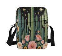 Borsa a tracolla per gli uomini Borsa a tracolla da donna alla moda borse a tracolla tracolla regolabile per viaggi Boho Chic Luna Cactus Desert Flower