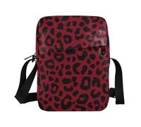 Borsa a tracolla per gli uomini Borse a tracolla per le donne Borsa a tracolla Borsa a tracolla Tracolla Tracolla Regolabile per sport all'aria aperta Motivo leopardato Vino Rosso