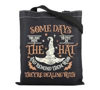 Borsa a tracolla per Halloween, motivo: strega, con scritta "Some Days I Just Have To Put On The Hat", Borsa per cappelli, 35*40cm