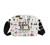 Borsa a tracolla per i fan della serie TV con lettere dell'alfabeto, idea regalo ispirata al programma televisivo, Always Sunnybag, Medium