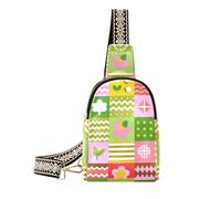 Borsa a tracolla per il corpo a quadri variopinta alla moda del fumetto alla moda borsa per pannolini per il pacchetto di giorno, plaid colorato cartone animato