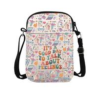 Borsa a tracolla per la salute mentale It's a Good Day To Talk About Feelings, borsa a tracolla per assistenti sociali, educatore, Sentimenti Cb, 15*21*2cm
