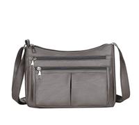 Borsa a tracolla per la scuola e borsa versatile in pelle una borsa a tracolla, Grigio, Taglia unica