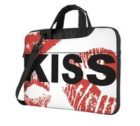Borsa a tracolla per laptop, custodia universale per notebook con motivo romantico bacio labbra rosse
