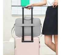 Borsa a tracolla per laptop, grigia, in tessuto idrorepellente, grande