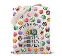 Borsa a tracolla per lavoro a maglia, con scritta in inglese "Since We've No Place To Go", regalo per amanti dell'uncinetto, Un'altra borsa di fila