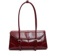 Borsa a tracolla per le donne | borsa a tracolla bordeaux, borsa a tracolla in pelle PU minimalista con bottone magnetico, borsa di capacità elegante per vacanze, lavoro, appuntamenti, shoppin