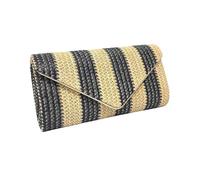 Borsa a tracolla per le donne borsa da vacanza borsa da spiaggia in paglia a righe spalla intrecciata a mano messaggeri donna spiaggia intrecciata a mano borsa a tracolla in paglia tracolla a catena