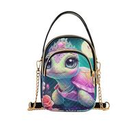 Borsa a tracolla per le donne carino animale catena portafoglio cellulare borsa trapuntata cerniera Satchel Crossbody Tote carino pastello arcobaleno tartaruga