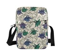 Borsa a tracolla per le donne Piccole Borse a Tracolla Per Le Donne Borsa Casual Cross Body Borse A Mano Tracolla Regolabile per il lavoro William Morris Viola Verde Fiori Modello