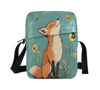 Borsa a tracolla per le donne Piccole Borse a tracolla per le donne Borse a tracolla Borse a tracolla Tracolla Tracolla Regolabile per Viaggio Cartoon Fox Teal