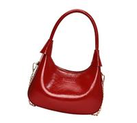Borsa a tracolla per le donne pochette alla moda borsa a tracolla con tracolla rimovibile per lavoro, shopping, viaggi, borsa a tracolla con cerniera borsa a tracolla in ecopelle, Rosso, One Size