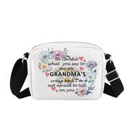 Borsa a tracolla per nonna Regali da nipote nipote nipoti Be Careful What You Say To Me Grandmas Crazy Bag