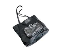 Borsa a tracolla per pendolari zaino per studenti grande scomparto PU borse da ufficio borsa ascellare per borsa a tracolla essenziale in PU quotidiana donna, Nero , One Size