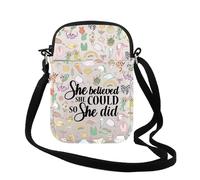 Borsa a tracolla per pickleball, idea regalo per gli amanti del pickleball, con scritta in lingua inglese "She Believed She Could So She Did", Ha fatto Pickleball Cr Uk, 0