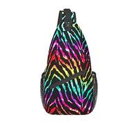 Borsa a tracolla per pizza colorata arcobaleno Zebra Chef, borsa a tracolla per uomo e donna, utilizzata per il tempo libero e i viaggi