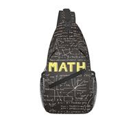 Borsa a tracolla per scuola, matematica, alla moda, con cinghie regolabili diagonalmente, ad alta capacità, per sport, viaggi, lavoro, uso quotidiano, Nero , Taglia unica