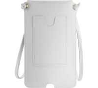 Borsetta a tracolla per smartphone con portacarte in similpelle bianca