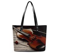 Borsa a tracolla per spartiti di violino, grande, in morbida pelle, con cerniera, leggera, da donna