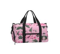 Borsa a tracolla per sport, borsa da viaggio con stampa dell'isola di Cuba, perfetta per palestra, campeggio, viaggi di lavoro, Rosa Ciliegia Floreale, One Size