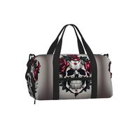 Borsa a tracolla per sport, borsa da viaggio con stampa dell'isola di Cuba, perfetta per palestra, campeggio, viaggi di lavoro, Teschio rosa rossa, One Size