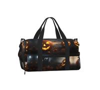 Borsa a tracolla per sport, borsa da viaggio con stampa di foglie di palma e fenicotteri, perfetta per palestra, campeggio, viaggi di lavoro, Zucca di Halloween1, One Size