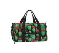 Borsa a tracolla per sport, borsa da viaggio con stampa di onde sonore alla moda, perfetta per palestra, campeggio, viaggi di lavoro, Molti piccoli cactus d'arte, One Size