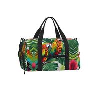 Borsa a tracolla per sport, borsa da viaggio con stampa di simboli matematici, perfetta per palestra, campeggio, viaggi di lavoro, Pappagallo Foglia Fiore Tropicale, One Size