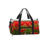 Borsa a tracolla per sport, borsa da viaggio con stampa di simboli matematici, perfetta per palestra, campeggio, viaggi di lavoro, Fiori di papavero Petali vivaci, One Size