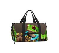 Borsa a tracolla per sport, borsa da viaggio con stampa di simboli matematici, perfetta per palestra, campeggio, viaggi di lavoro, Rane con occhi rossi., One Size