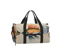 Borsa a tracolla per sport, borsa da viaggio con stampa floreale, perfetta per palestra, campeggio, viaggi di lavoro, Pesce Volante Cartamo, One Size