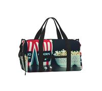 Borsa a tracolla per sport, borsa da viaggio con stampa vulcanica, perfetta per palestra, campeggio, viaggi di lavoro, Film Clapboard e Popcorn, One Size