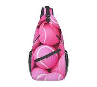 Borsa a tracolla per tartaruga marina con palline da tennis rosa brillante, borsa a tracolla per uomo e donna, utilizzata per il tempo libero e i viaggi