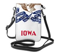 Borsa a tracolla per telefono con bandiera dello stato dell'Iowa piccola per le donne PU portafoglio in pelle con slot per carte di credito cinturino regolabile
