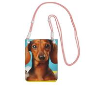 Borsa a tracolla per telefono con cane bassotto per donne e uomini, impermeabile, mini borsa a tracolla per cellulare, piccola borsa a tracolla con tracolla regolabile, custodia da viaggio per