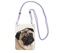 Borsa a tracolla per telefono con cane carlino per donne e uomini impermeabile mini borsa per cellulare portafoglio piccole borse a tracolla con cinturino regolabile da viaggio sacchetto per cellulare