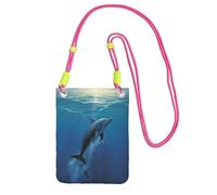 Borsa a tracolla per telefono con delfino per donne e uomini, impermeabile, mini borsa a tracolla per cellulare, piccola borsa a tracolla con cinturino regolabile, da viaggio, per telefono cellulare