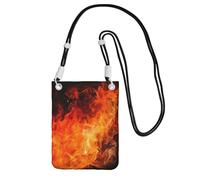 Borsa a tracolla per telefono con fiamme ruggenti per donne e uomini, mini borsa a tracolla impermeabile mini borsa a tracolla con cinturino regolabile da viaggio per telefono cellulare marsupio da