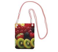 Borsa a tracolla per telefono con frutta fresca per donne e uomini, mini borsa a tracolla impermeabile mini borsa a tracolla con tracolla regolabile da viaggio per telefono cellulare marsupio da
