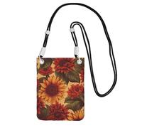 Borsa a tracolla per telefono con girasole rosso per donne e uomini impermeabile mini borsa per cellulare portafoglio piccole borse a tracolla con cinturino regolabile da viaggio sacchetto per
