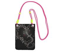 Borsa a tracolla per telefono con nota musicale a forma di cuore per donne e uomini, impermeabile, mini borsa a tracolla per cellulare, piccola borsa a tracolla con cinturino regolabile, da viaggio